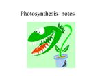 Photosynthesis- notes