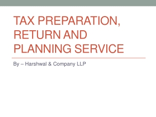 Tax Preparation, Return and Planning Services – HCLLP
