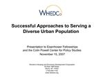 Successful Approaches to Serving a Diverse Urban Population
