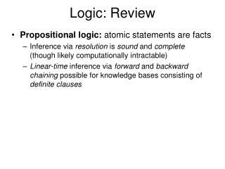 Logic: Review