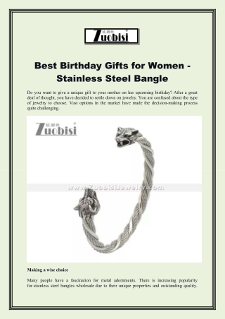 Best Birthday Gifts for Women - Stainless Steel Bangle