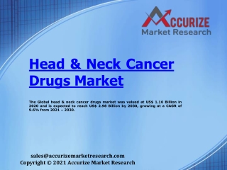 Head & Neck Cancer Drugs Market