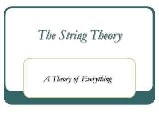 The String Theory