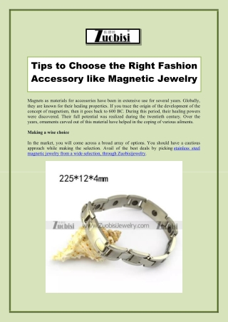 Tips to Choose the Right Fashion Accessory like Magnetic Jewelry