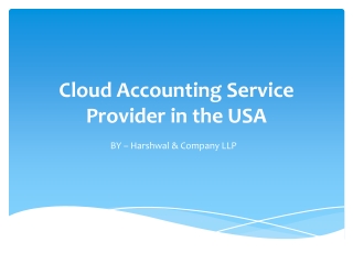 Cloud Accounting Service Provider in the USA – Harshwal & Company LLP