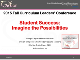 2015 Fall Curriculum Leaders’ Conference Student Success: Imagine the Possibilities