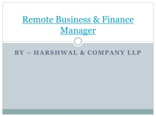 Remote Business & Finance Manager Services in the USA – HCLLP