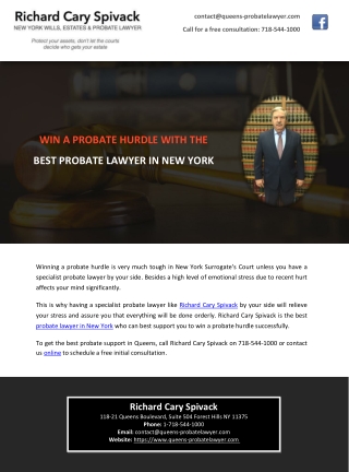 WIN A PROBATE HURDLE WITH THE BEST PROBATE LAWYER IN NEW YORK