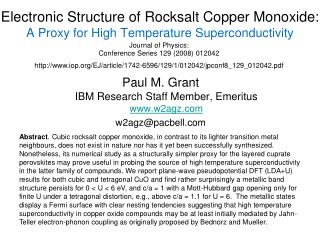 Electronic Structure of Rocksalt Copper Monoxide: A Proxy for High Temperature Superconductivity