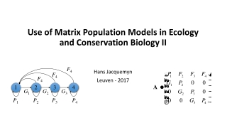 Use of Matrix P opulation M odels in Ecology and Conservation Biology II