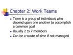 Chapter 2: Work Teams