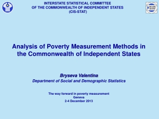 INTERSTATE STATISTICAL COMMITTEE OF THE COMMONWEALTH OF INDEPENDENT STATES ( CIS-STAT )