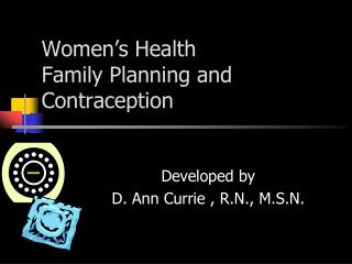 Women’s Health Family Planning and Contraception