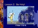 Lesson 2: Be Holy