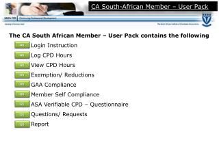 CA South-African Member – User Pack