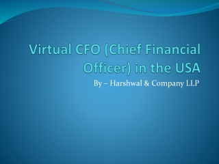 Virtual CFO (Chief Financial Officer) in the USA – Harshwal & Company LLP