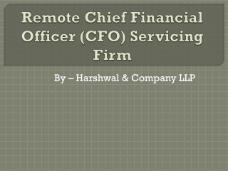 Remote Chief Financial Officer (CFO) Servicing Firm – HCLLP