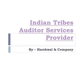 Indian Tribes Auditor Services Provider – HCLLP