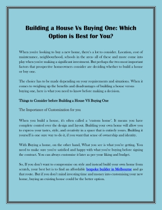 Building a House Vs Buying One Which Option is Best for You