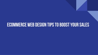 eCommerce Web Design Tips To Boost Your Sales