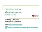 Introduction to Macroeconomics ECON 102 Fall 2007