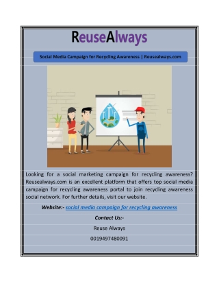 Social Media Campaign for Recycling Awareness | Reusealways.com