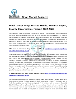 Renal Cancer Drugs Market Size, Share, Trends and Overview 2022-2028