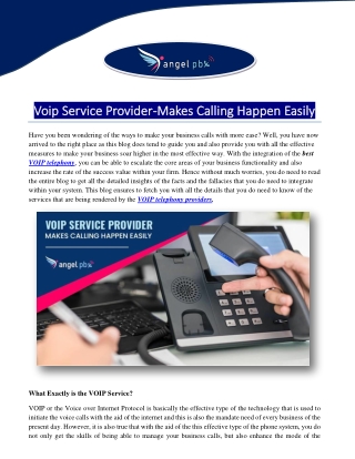 Voip Service Provider-Makes Calling Happen Easily