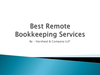 Best Remote Bookkeeping Services USA – Harshwal & Company LLP
