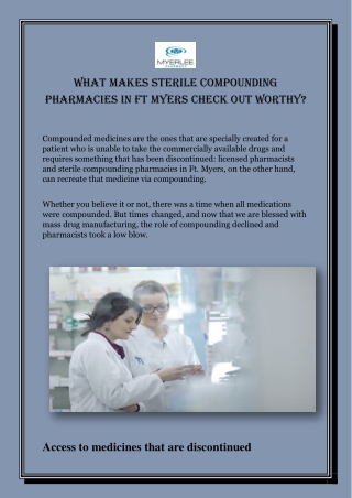 Sterile Compounding Pharmacies Fort Myers