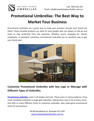 Promotional Umbrellas: The Best Way to Market Your Business
