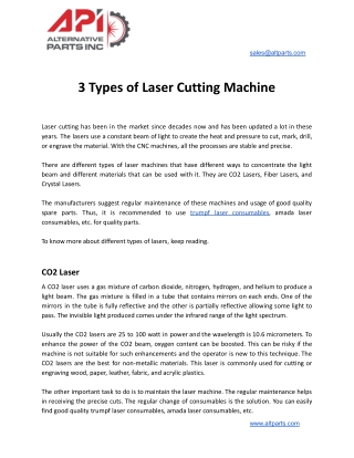 3 Types of Laser Cutting Machine