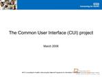 The Common User Interface CUI project