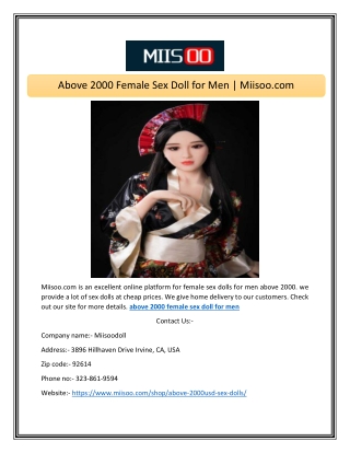 Above 2000 Female Sex Doll for Men  Miisoo.com