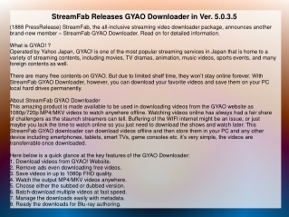 StreamFab Releases GYAO Downloader in Ver. 5.0.3.5