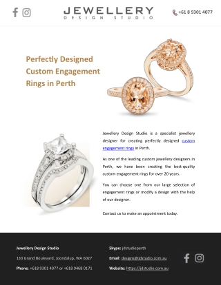 Perfectly Designed Custom Engagement Rings in Perth
