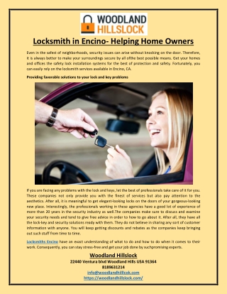 Locksmith in Encino- Helping Home Owners