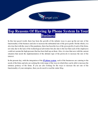 Top Reasons Of Having IP Phone System In Your Business