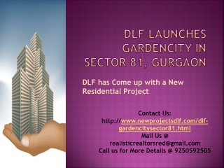 DLF Launches GardenCity in Sector 81 Gurgaon