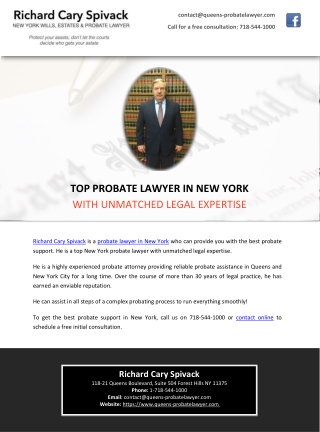 TOP PROBATE LAWYER IN NEW YORK WITH UNMATCHED LEGAL EXPERTISE
