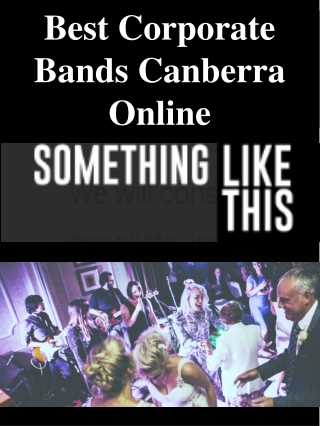 Best Corporate Bands Canberra Online
