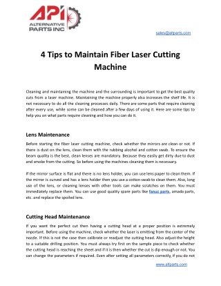 4 Tips to Maintain Fiber Laser Cutting Machine