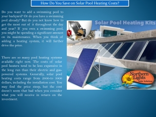 Benefits of Invest in solar pool heating system - Solar Tubs