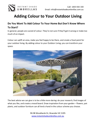 Adding Colour to Your Outdoor Living