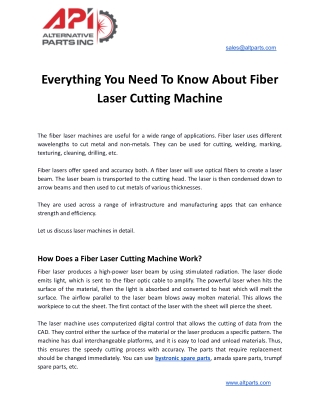 Everything You Need To Know About Fiber Laser Cutting Machine