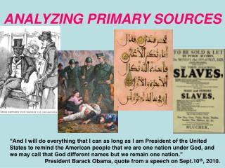 ANALYZING PRIMARY SOURCES