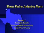 Texas Dairy Industry Facts