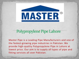 Polypropylene Pipe Lahore