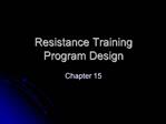 Resistance Training Program Design
