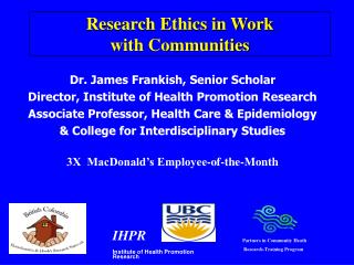 Research Ethics in Work with Communities